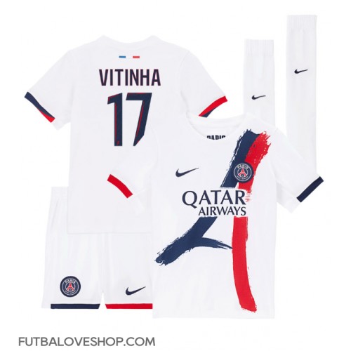 Dres Paris Saint-Germain Vitinha #17 Preč pre deti 2024-25 Krátky Rukáv (+ trenírky)